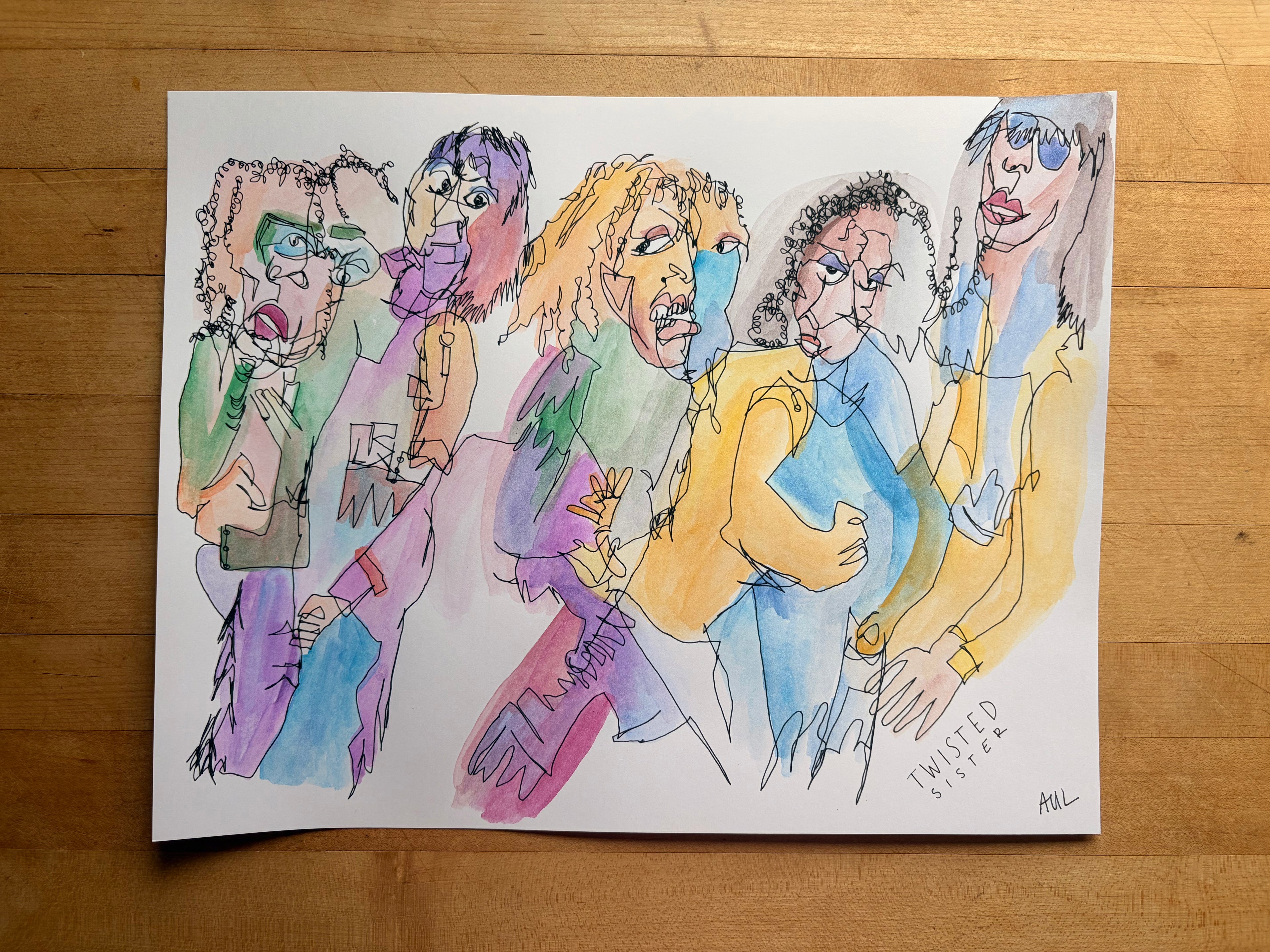 Twisted Sister Watercolor Print 11x14