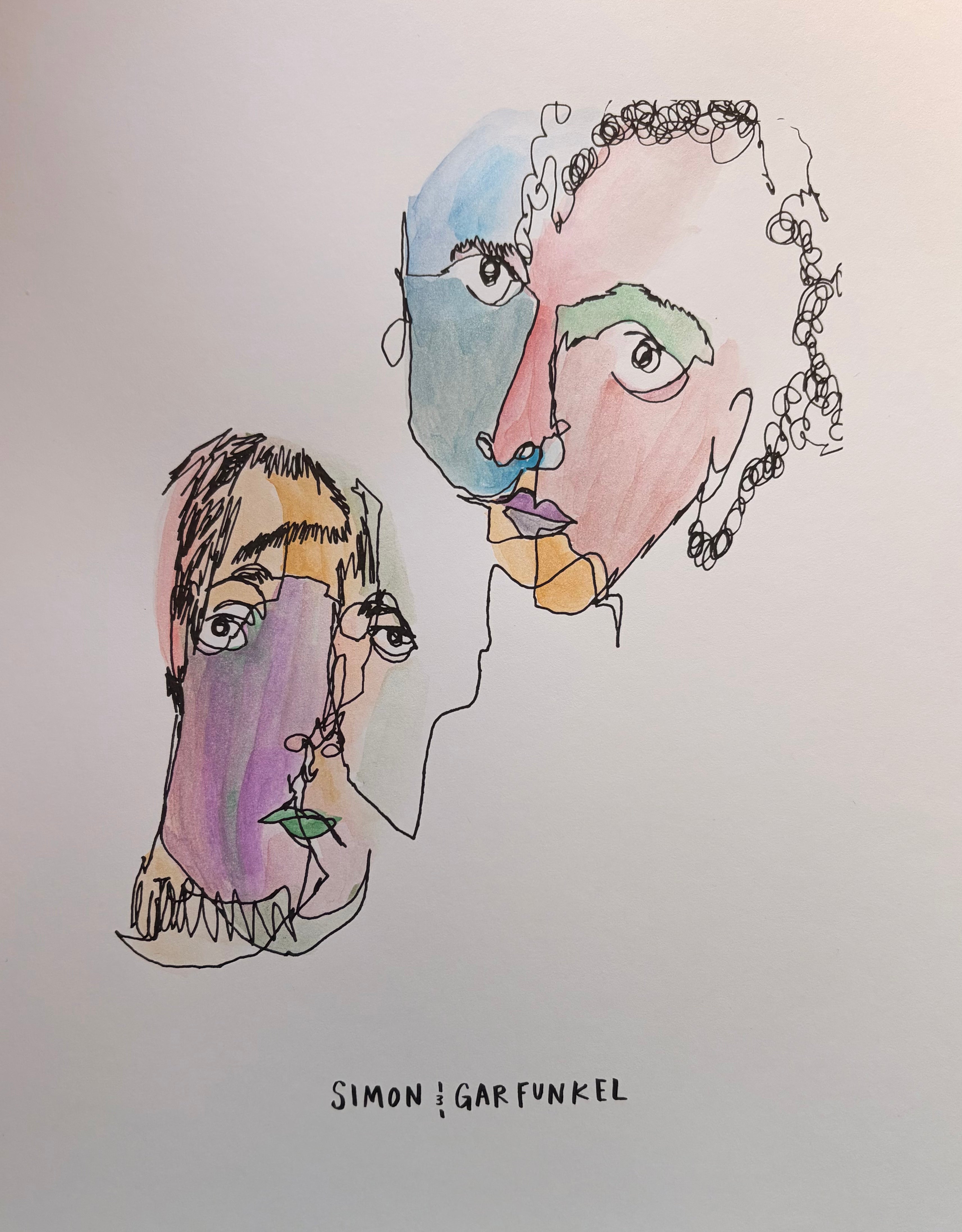 Simon & Garfunkel Watercolor